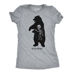Womens Funny T Shirts Mistakes Were Made Sarcastic Bear Attack Tee For Ladies